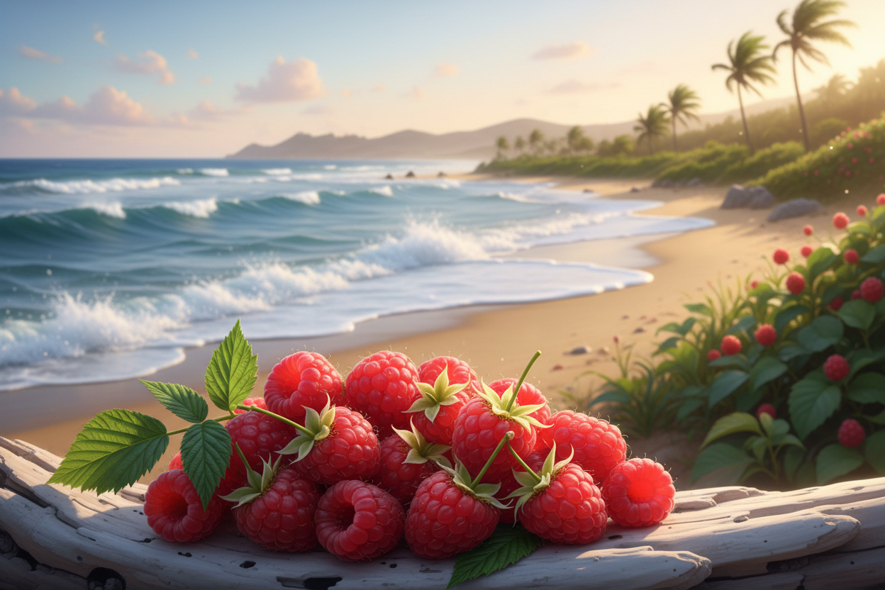 Ocean Breeze with Raspberry Berries